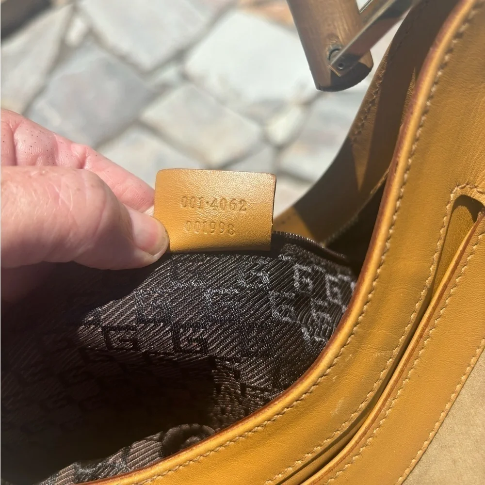 Gucci Brown Bamboo Handle Hobo Bag